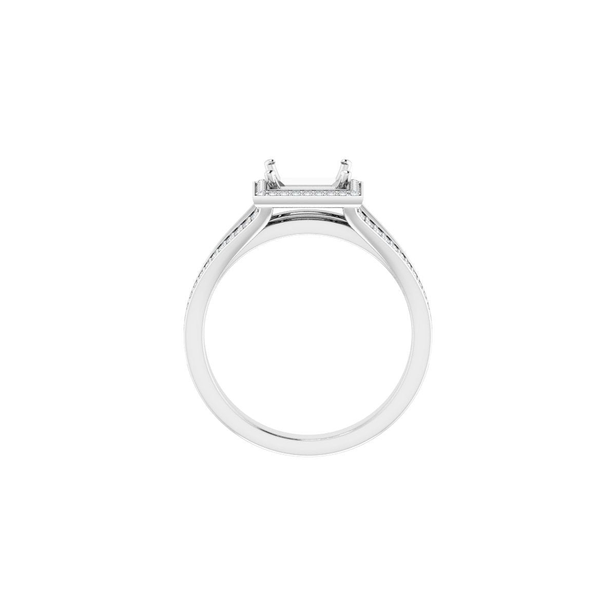 Square Halo-Style Engagement Ring Semi-Mount - gallery - Series 122181