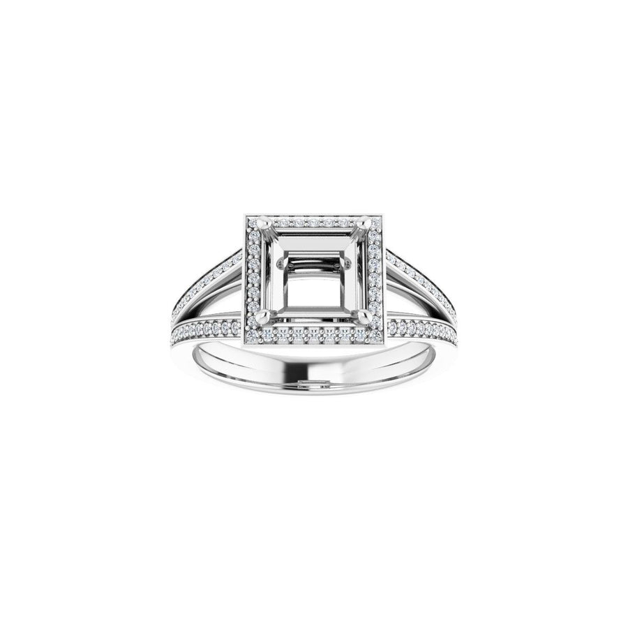 Square Halo-Style Engagement Ring Semi-Mount - gallery - Series 122181
