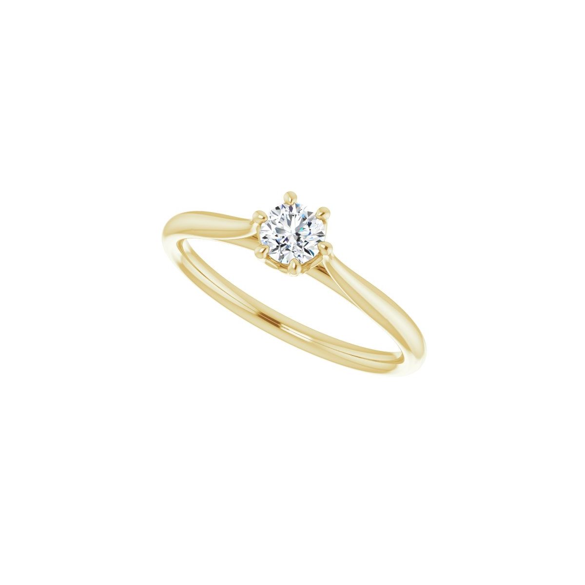 Round Cathedral-Style Solitaire Engagement Ring Mounting - gallery - Series 123054