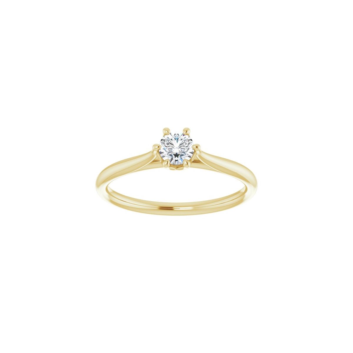Round Cathedral-Style Solitaire Engagement Ring Mounting - gallery - Series 123054