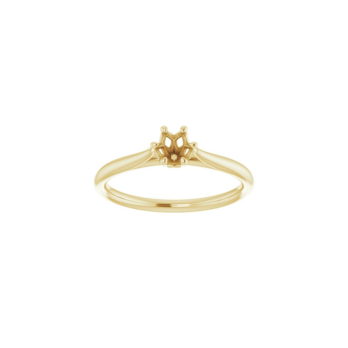 Round Cathedral-Style Solitaire Engagement Ring Mounting - gallery - Series 123054