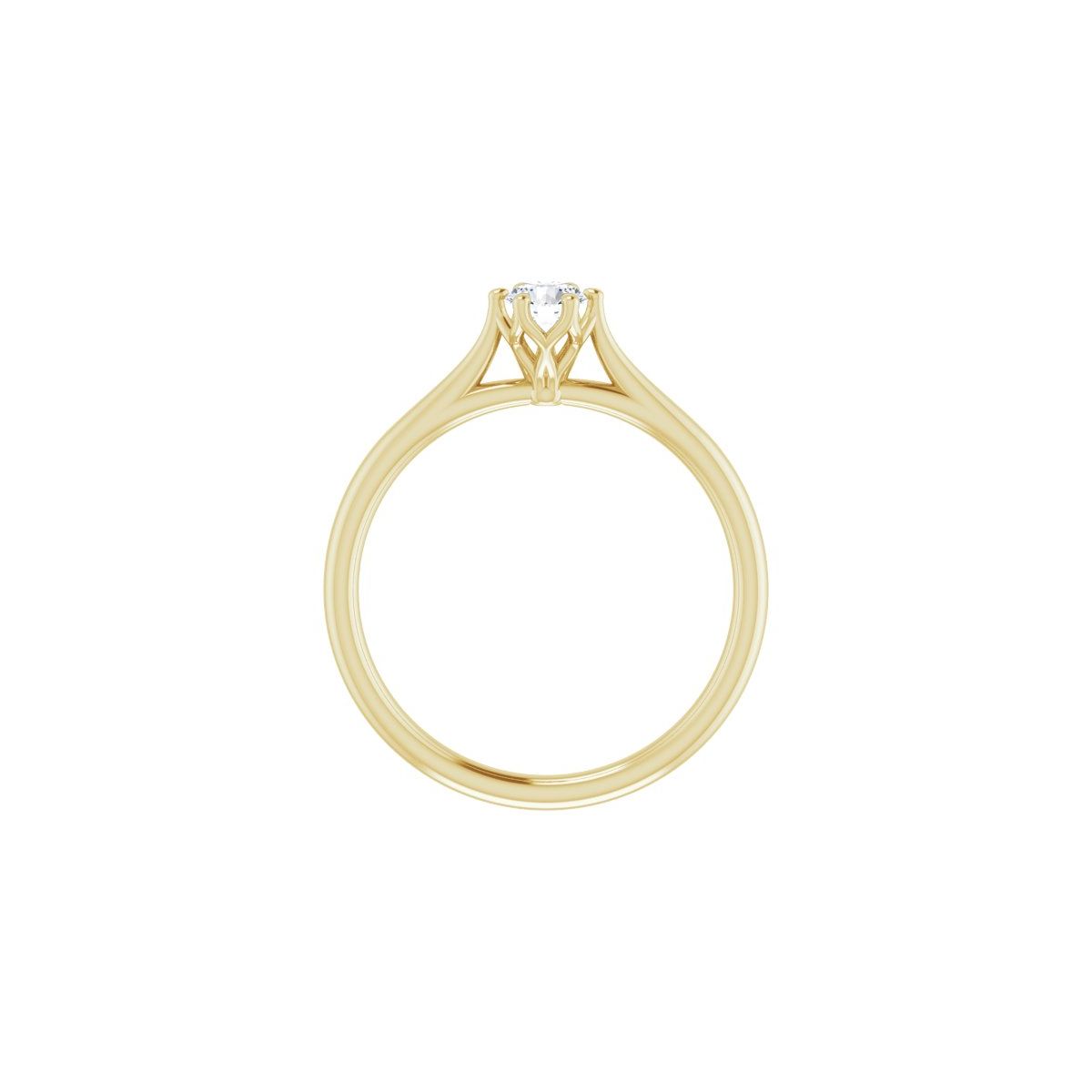 Round Cathedral-Style Solitaire Engagement Ring Mounting - gallery - Series 123054