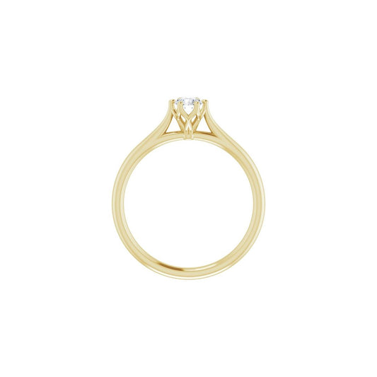 Round Cathedral-Style Solitaire Engagement Ring Mounting - gallery - Series 123054
