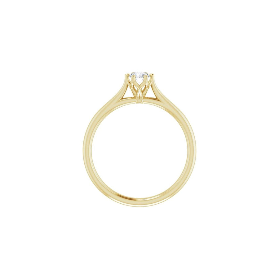 Round Cathedral-Style Solitaire Engagement Ring Mounting - gallery - Series 123054