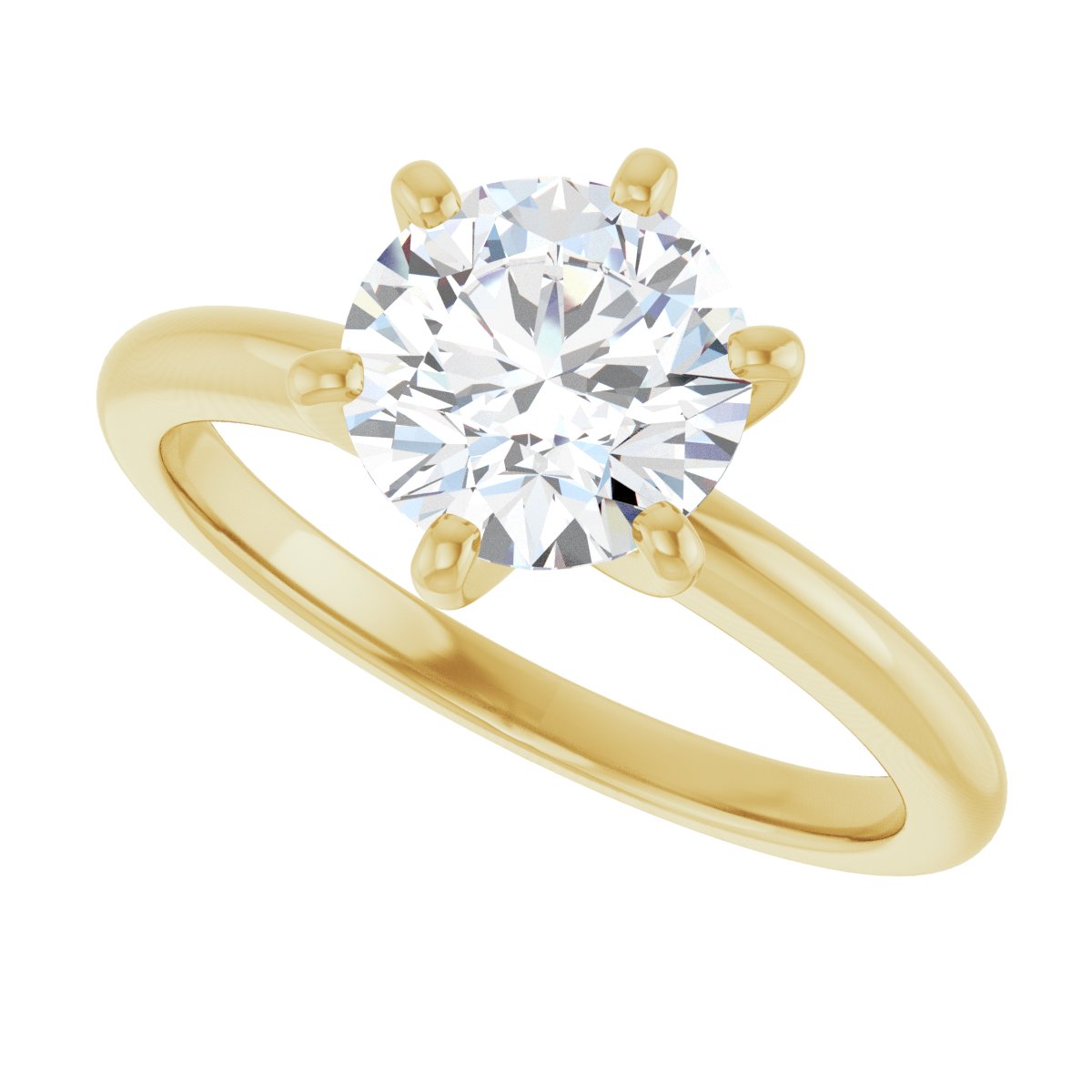 Round Solitaire Engagement Ring (7.4 Mm) Mounting - gallery - Series 123713