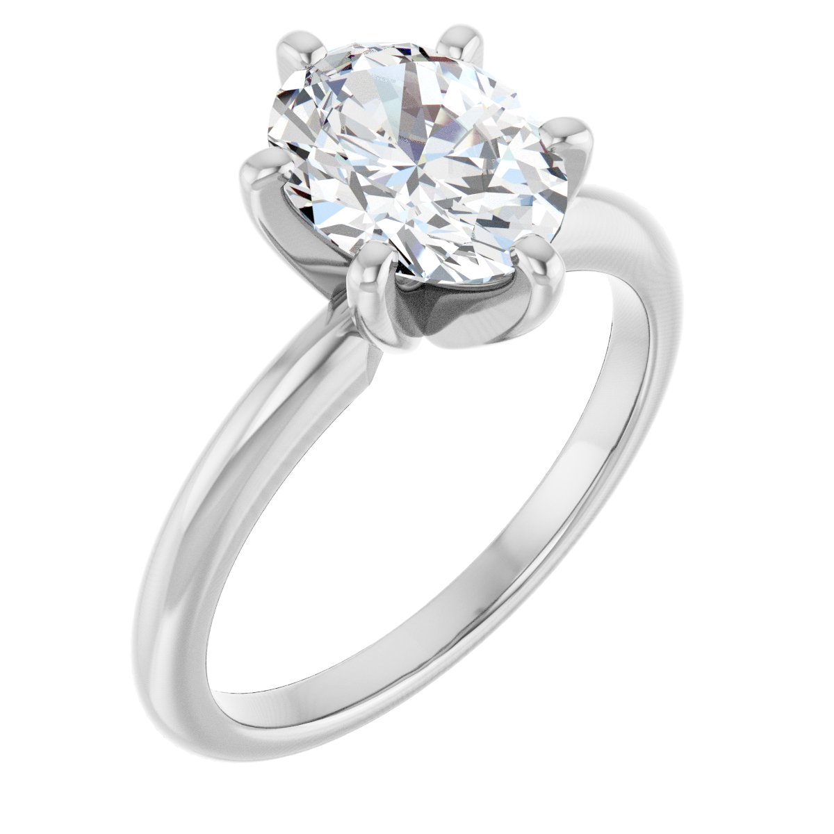 Round Solitaire Engagement Ring (7.4 Mm) Mounting - gallery - Series 123713