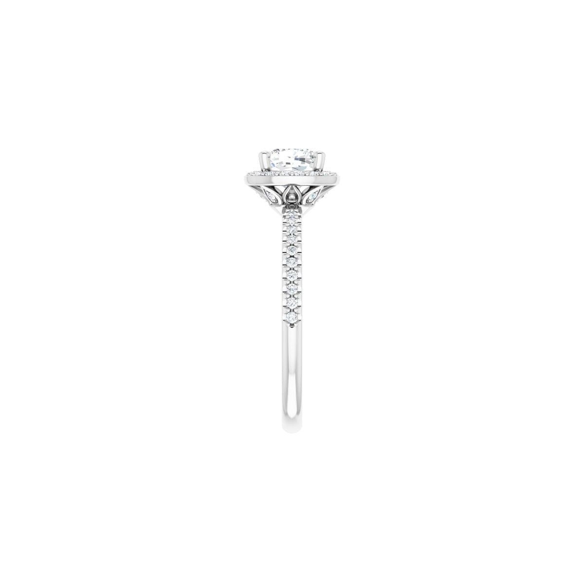 Cushion Halo-Style Engagement Ring Semi-Mount - gallery - Series 123314