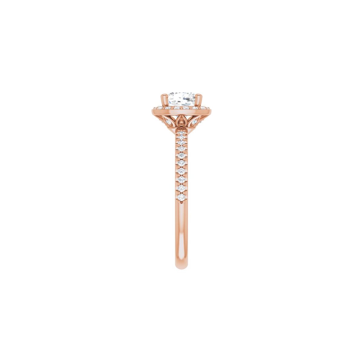 Cushion Halo-Style Engagement Ring Semi-Mount - gallery - Series 123314