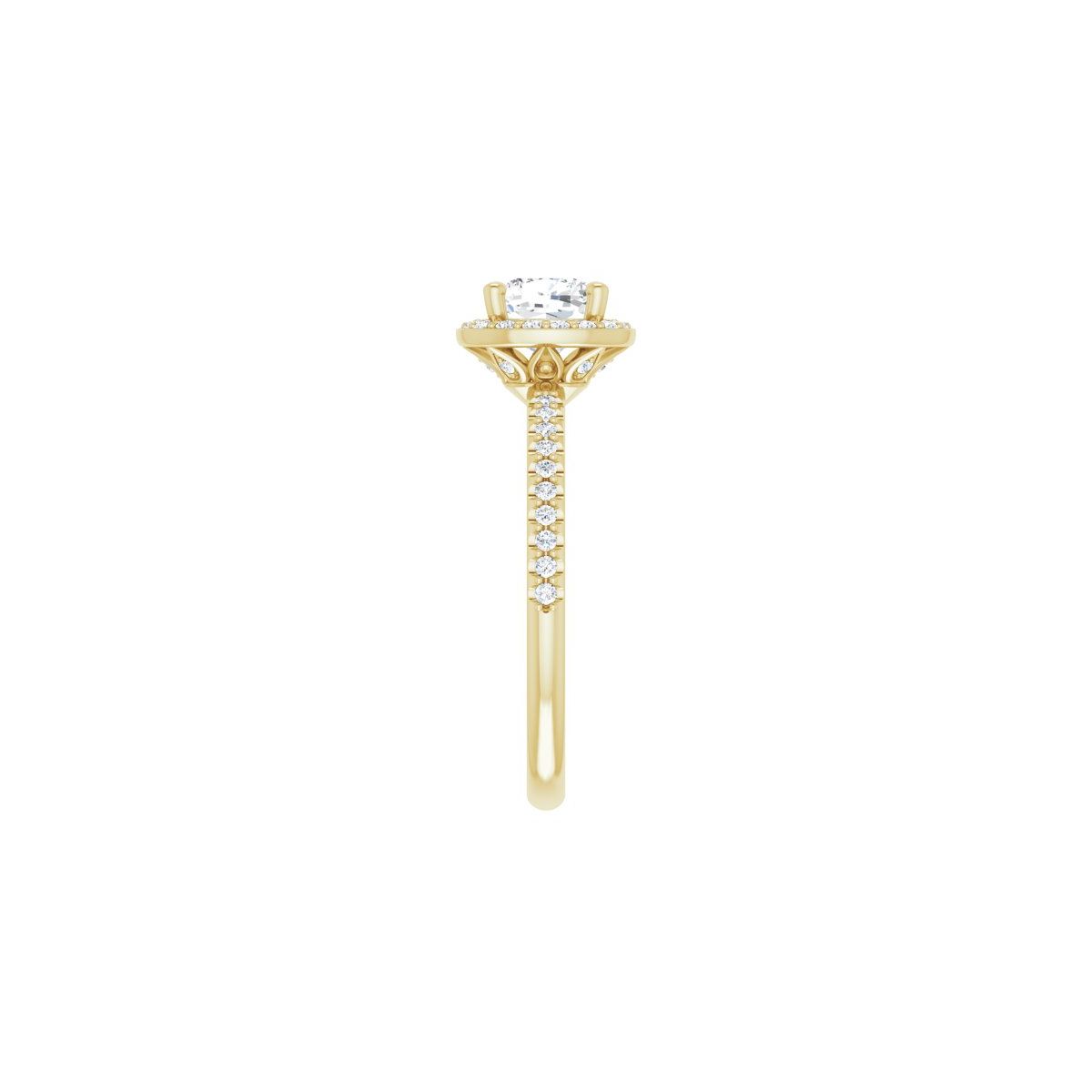Cushion Halo-Style Engagement Ring Semi-Mount - gallery - Series 123314
