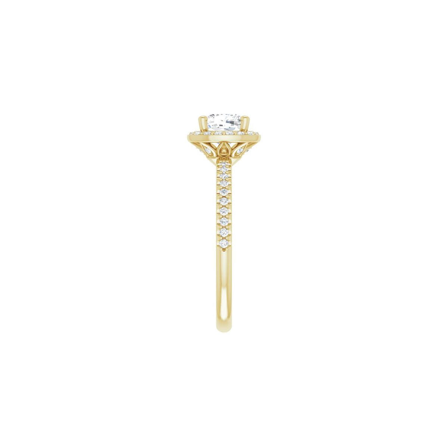 Cushion Halo-Style Engagement Ring Semi-Mount - gallery - Series 123314