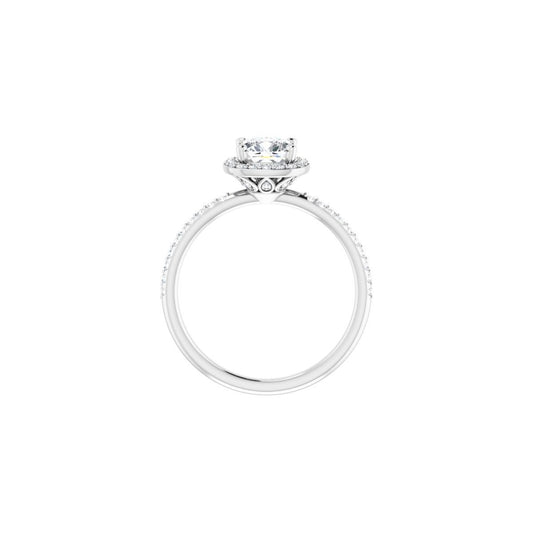 Cushion Halo-Style Engagement Ring Semi-Mount - gallery - Series 123314