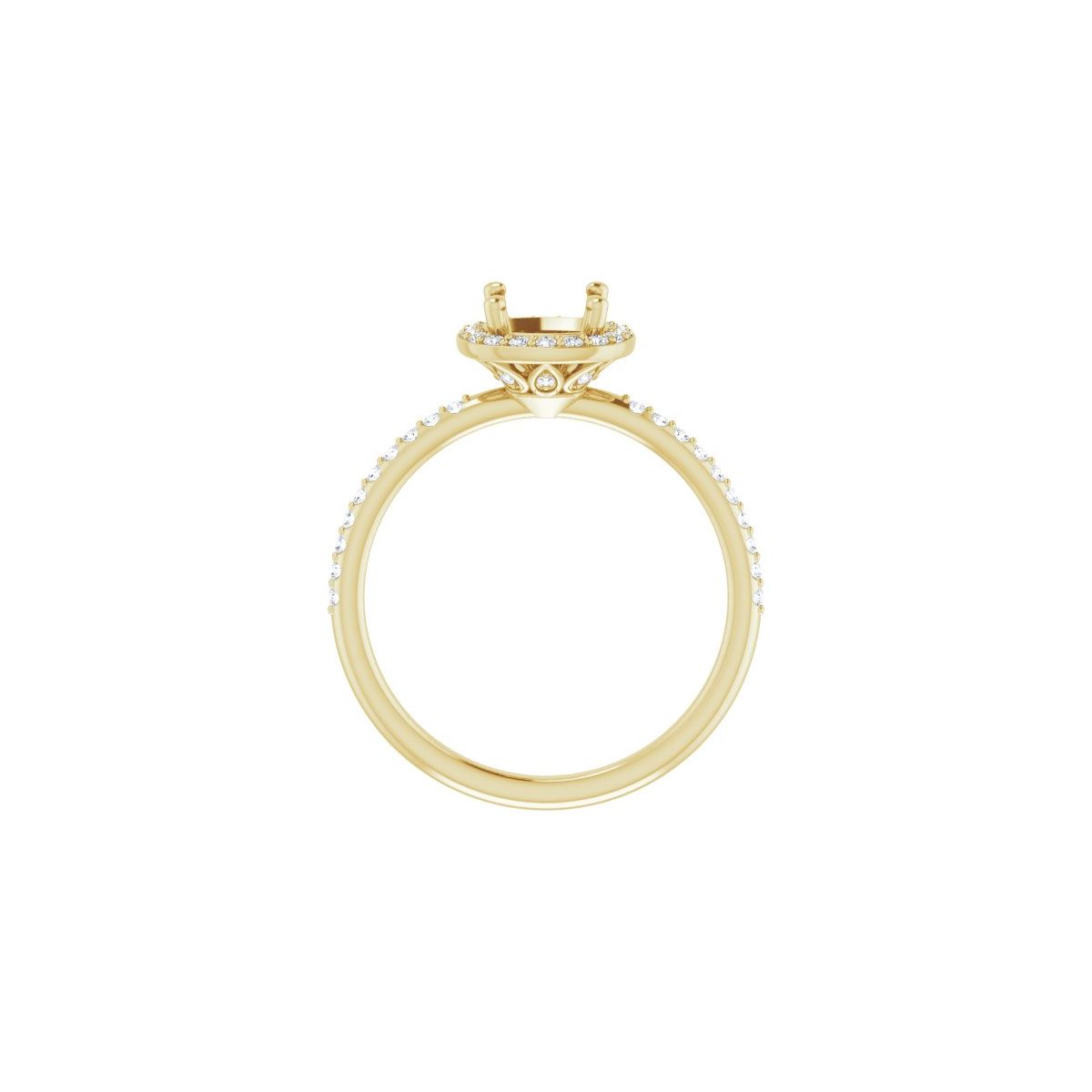 Cushion Halo-Style Engagement Ring Semi-Mount - gallery - Series 123314