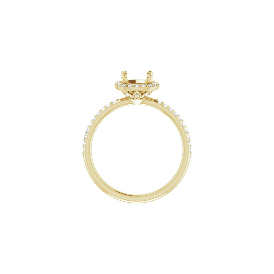Cushion Halo-Style Engagement Ring Semi-Mount - gallery - Series 123314