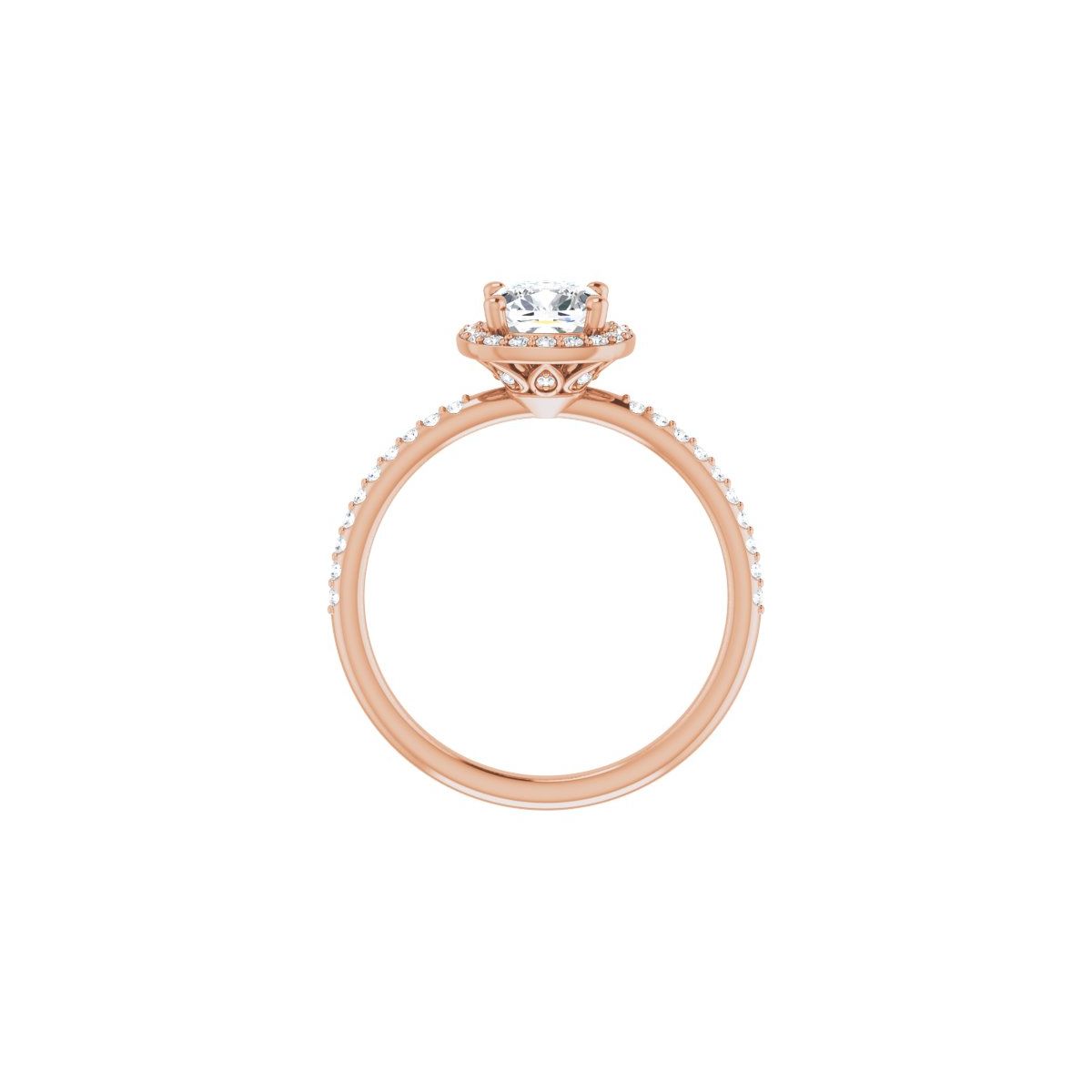 Cushion Halo-Style Engagement Ring Semi-Mount - gallery - Series 123314