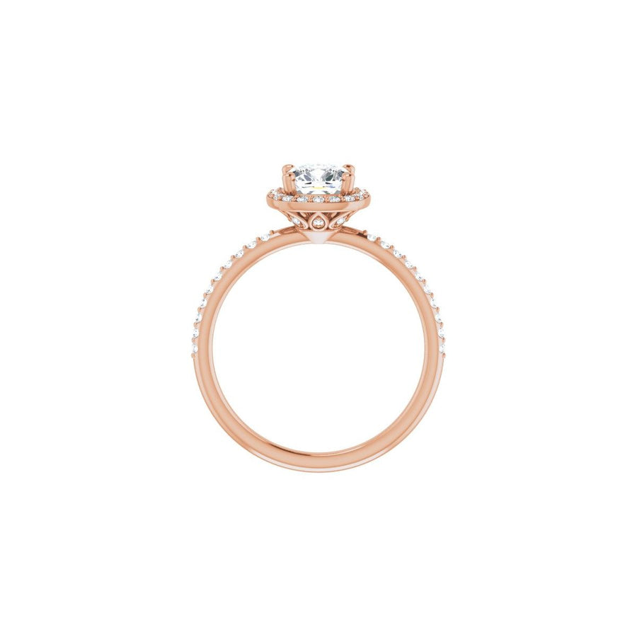 Cushion Halo-Style Engagement Ring Semi-Mount - gallery - Series 123314