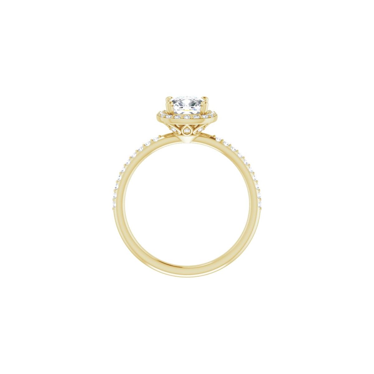 Cushion Halo-Style Engagement Ring Semi-Mount - gallery - Series 123314