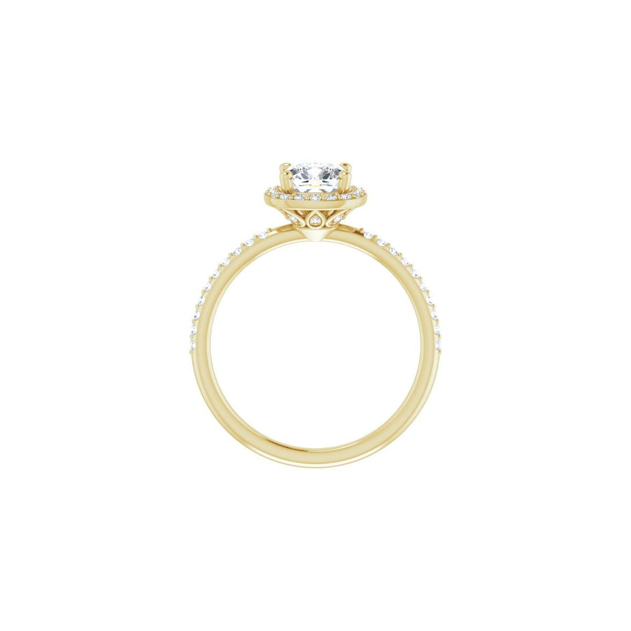Cushion Halo-Style Engagement Ring Semi-Mount - gallery - Series 123314