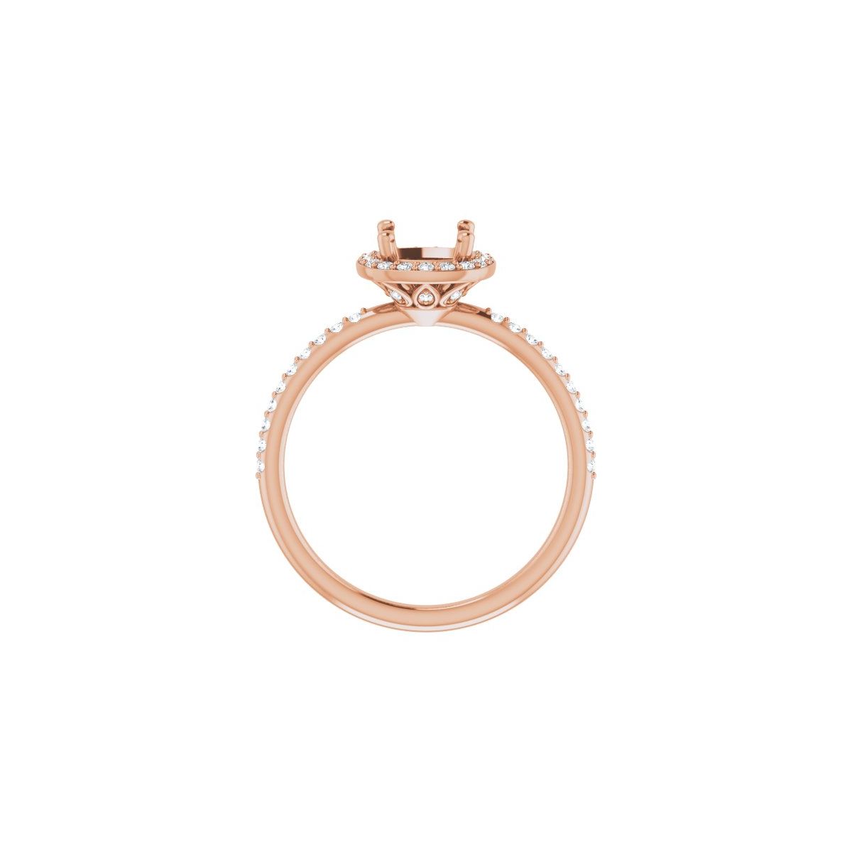 Cushion Halo-Style Engagement Ring Semi-Mount - gallery - Series 123314