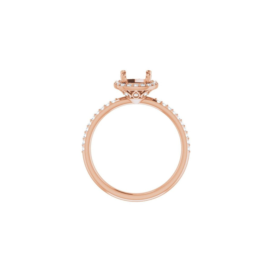 Cushion Halo-Style Engagement Ring Semi-Mount - gallery - Series 123314