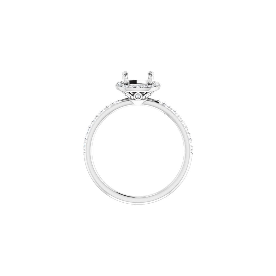 Cushion Halo-Style Engagement Ring Semi-Mount - gallery - Series 123314