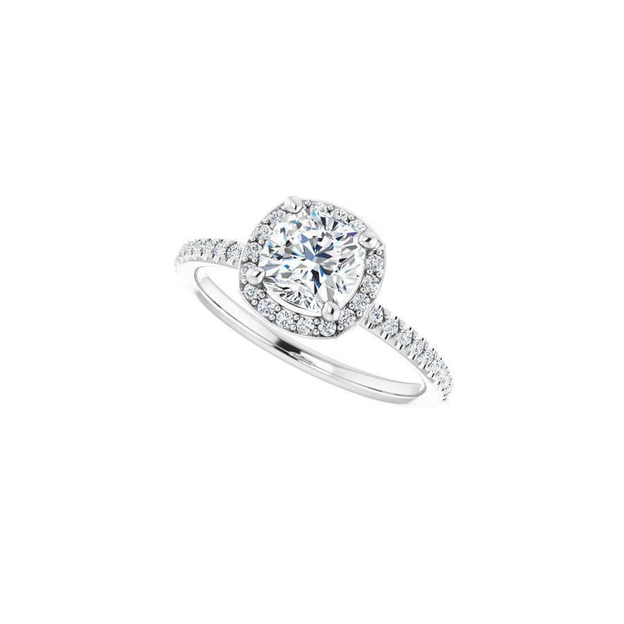 Cushion Halo-Style Engagement Ring Semi-Mount - gallery - Series 123314