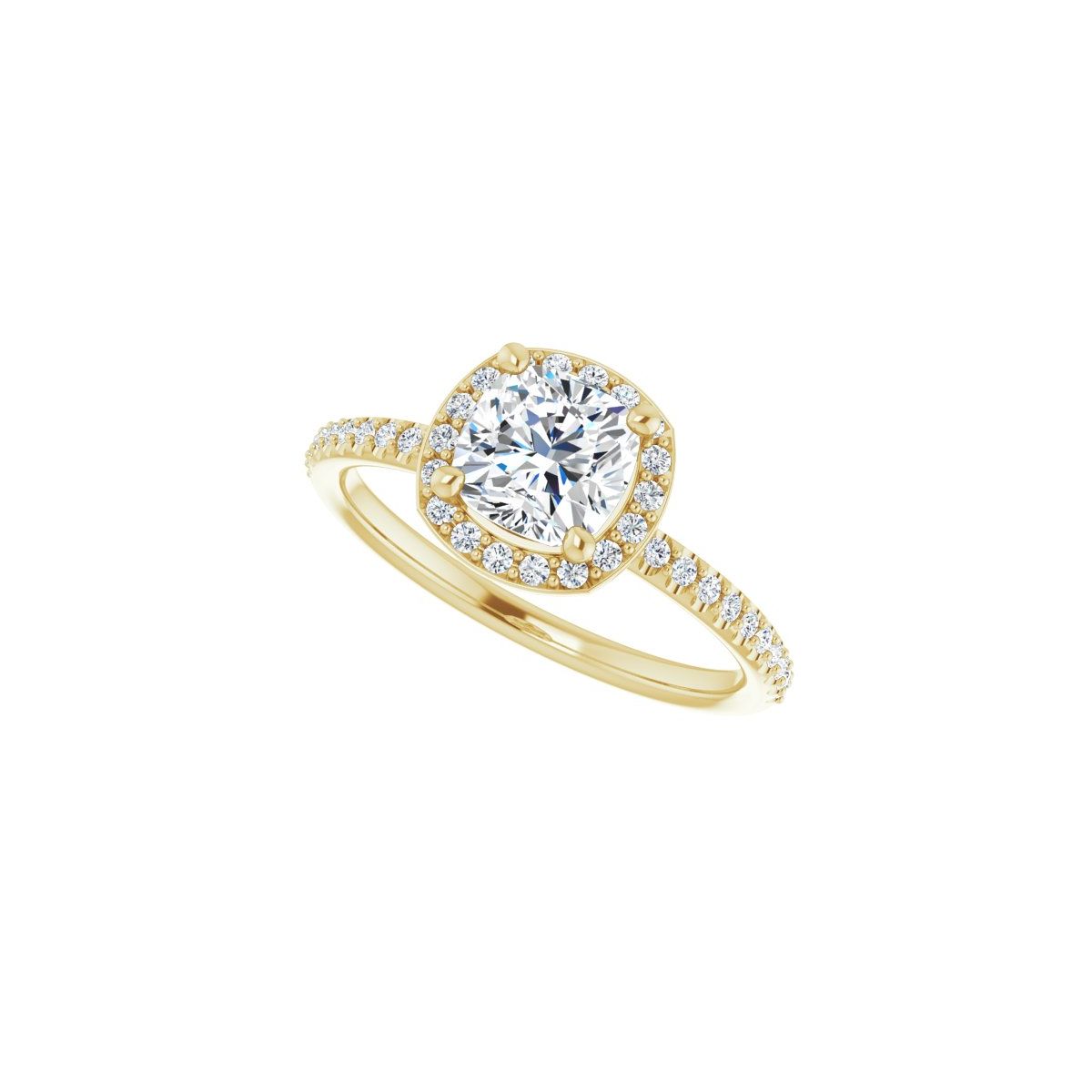 Cushion Halo-Style Engagement Ring Semi-Mount - gallery - Series 123314