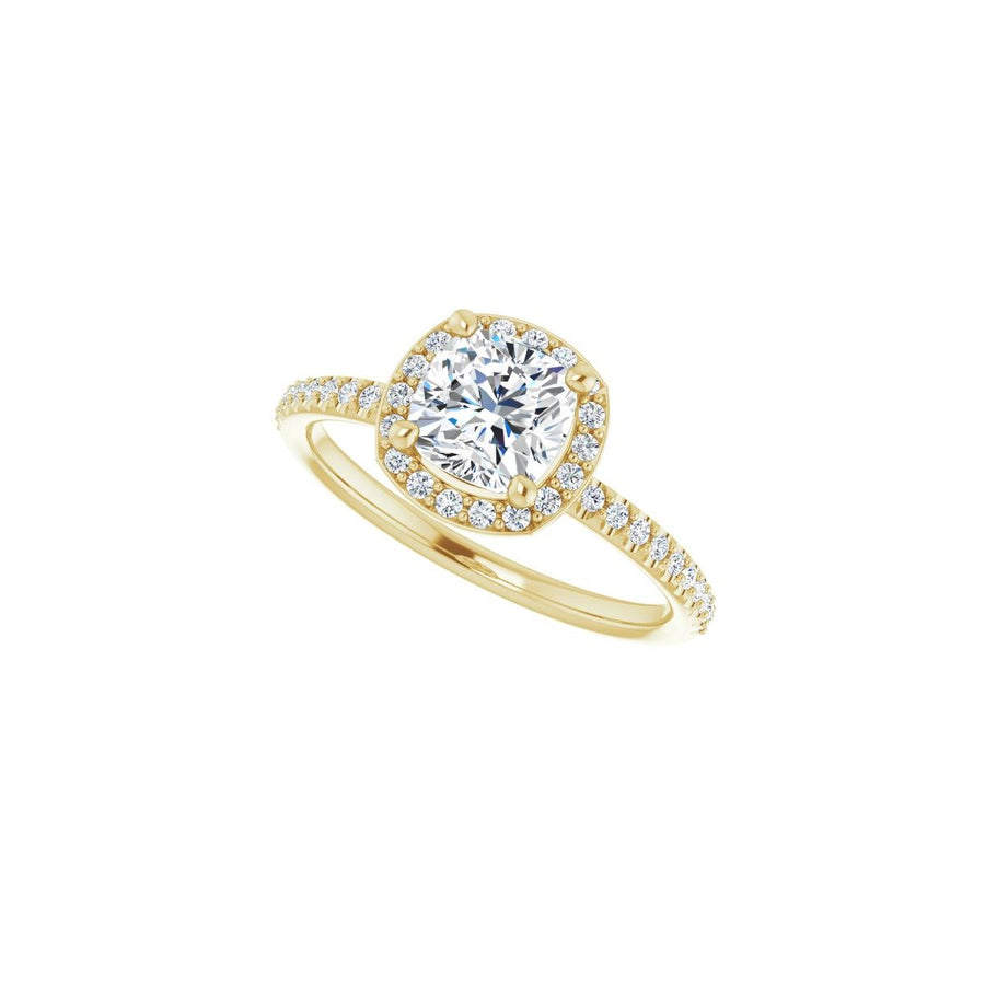 Cushion Halo-Style Engagement Ring Semi-Mount - gallery - Series 123314