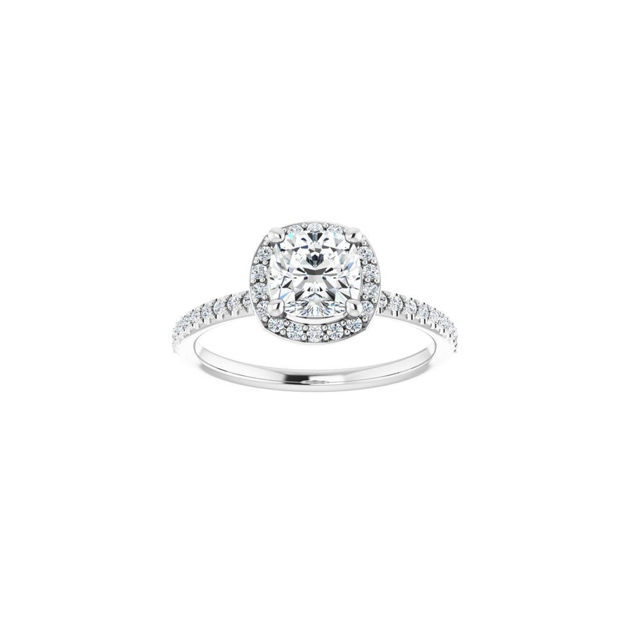 Cushion Halo-Style Engagement Ring Semi-Mount - gallery - Series 123314