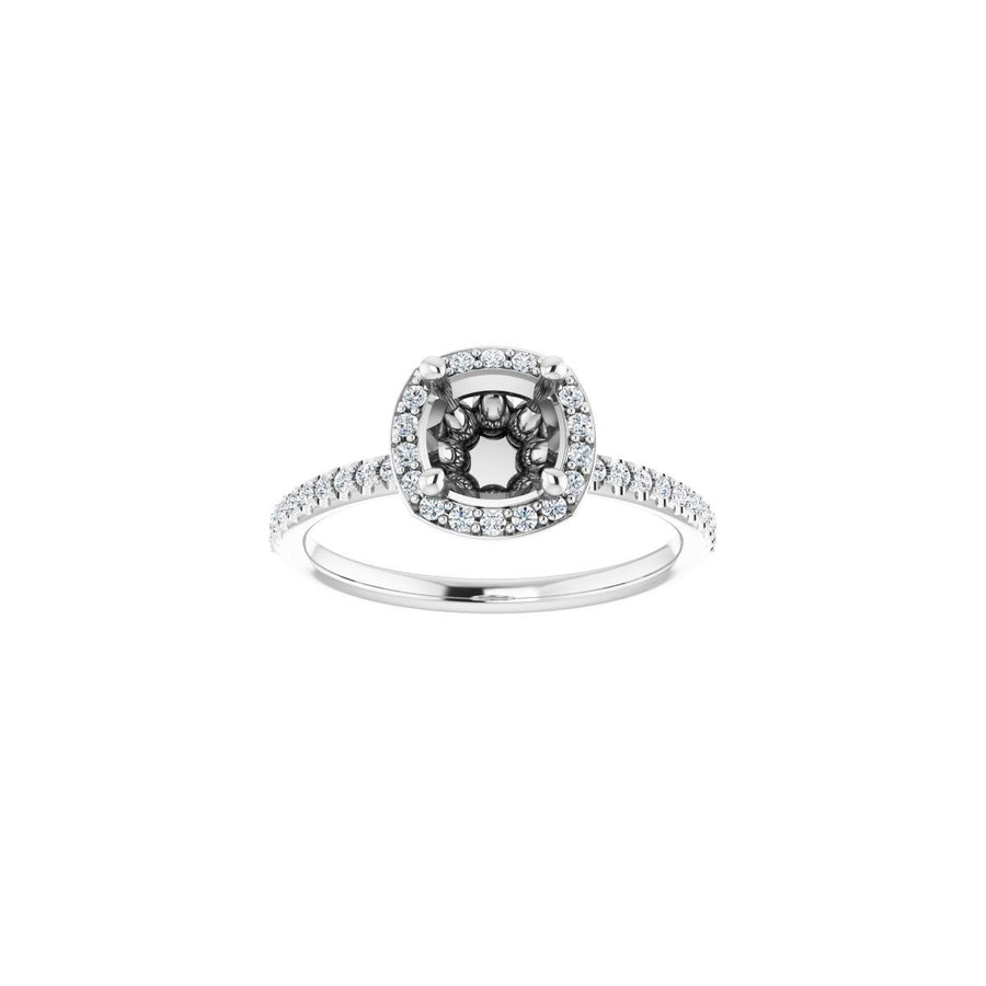 Cushion Halo-Style Engagement Ring Semi-Mount - gallery - Series 123314