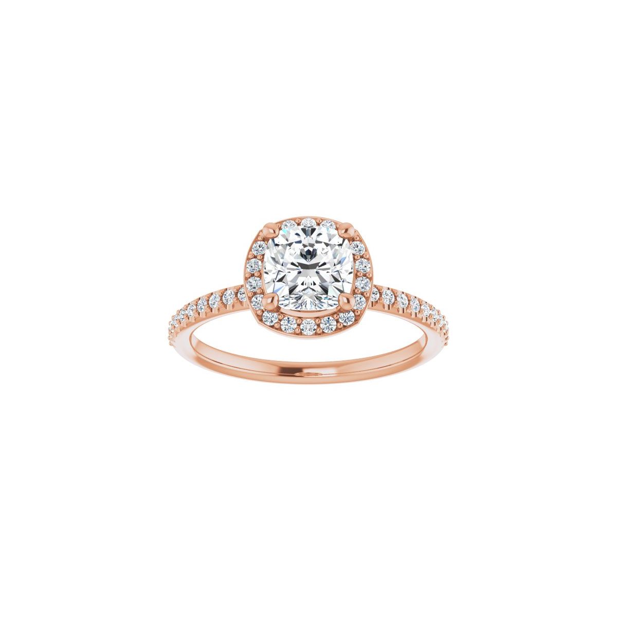 Cushion Halo-Style Engagement Ring Semi-Mount - gallery - Series 123314