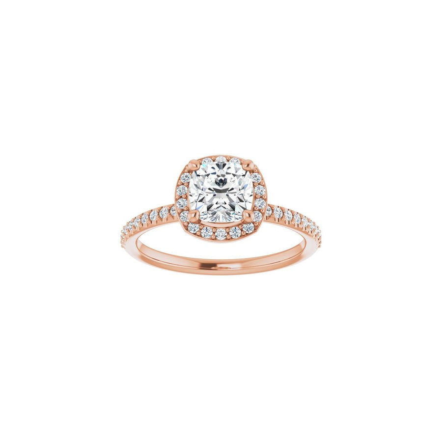 Cushion Halo-Style Engagement Ring Semi-Mount - gallery - Series 123314