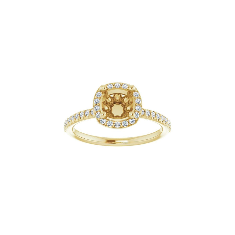 Cushion Halo-Style Engagement Ring Semi-Mount - gallery - Series 123314