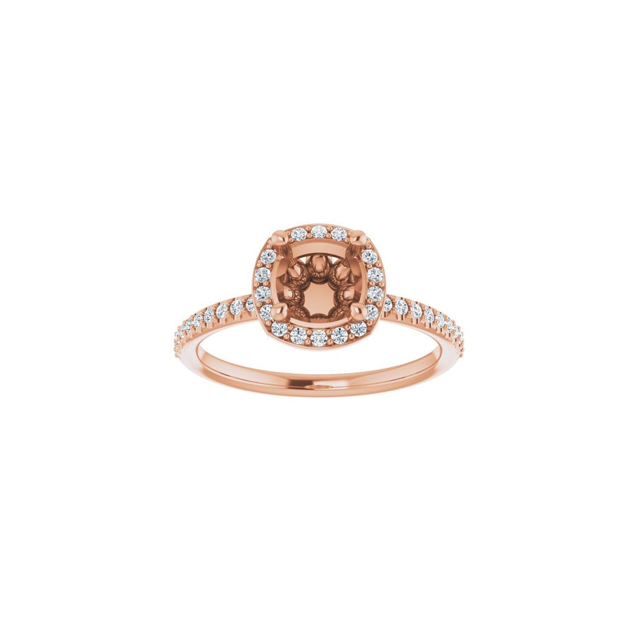 Cushion Halo-Style Engagement Ring Semi-Mount - gallery - Series 123314