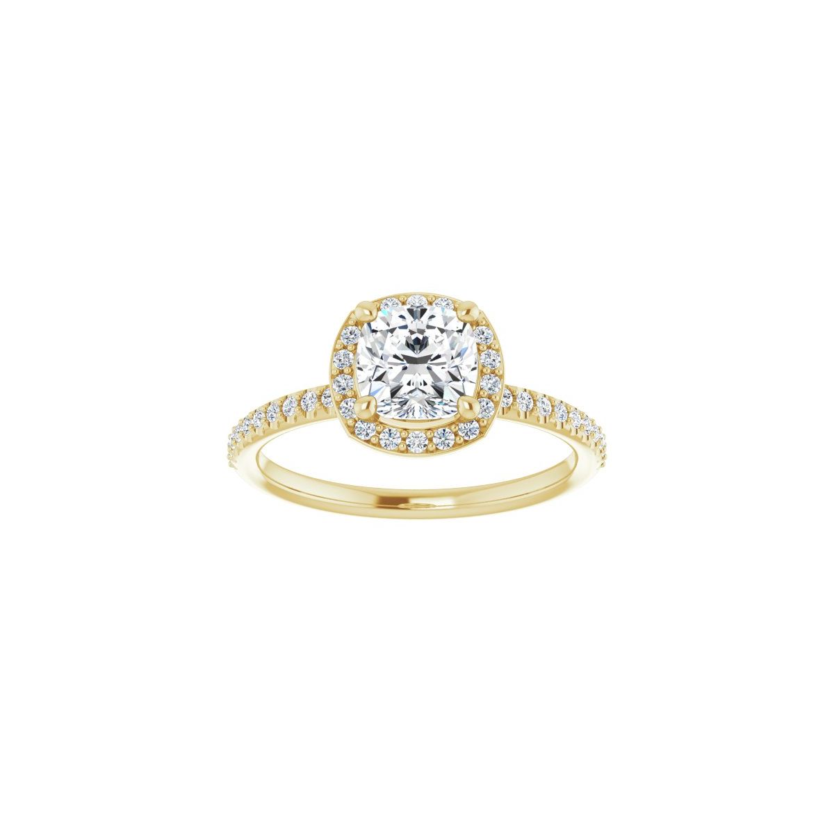 Cushion Halo-Style Engagement Ring Semi-Mount - gallery - Series 123314