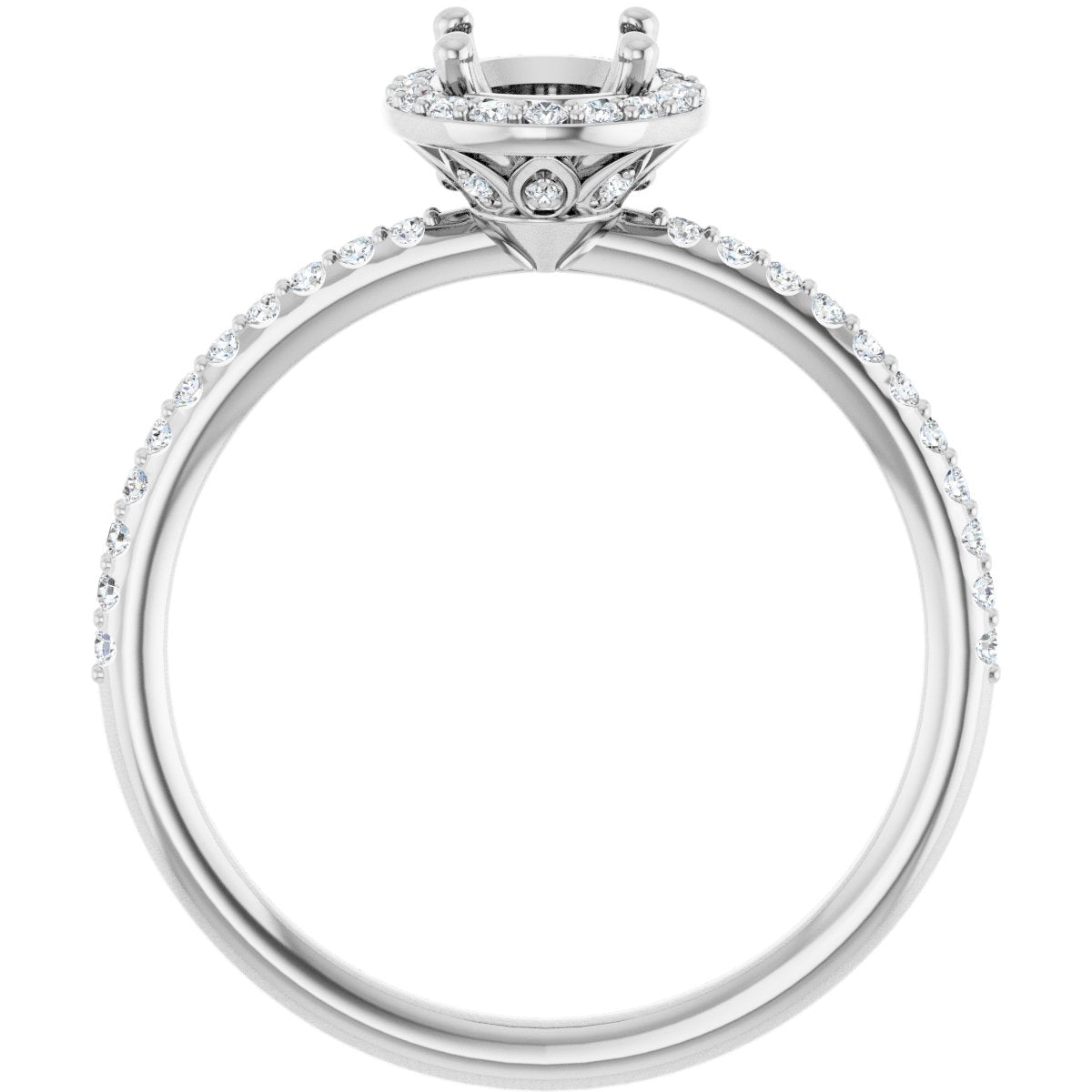 Oval Halo-Style Engagement Ring Semi-Mount - gallery - Series 123314