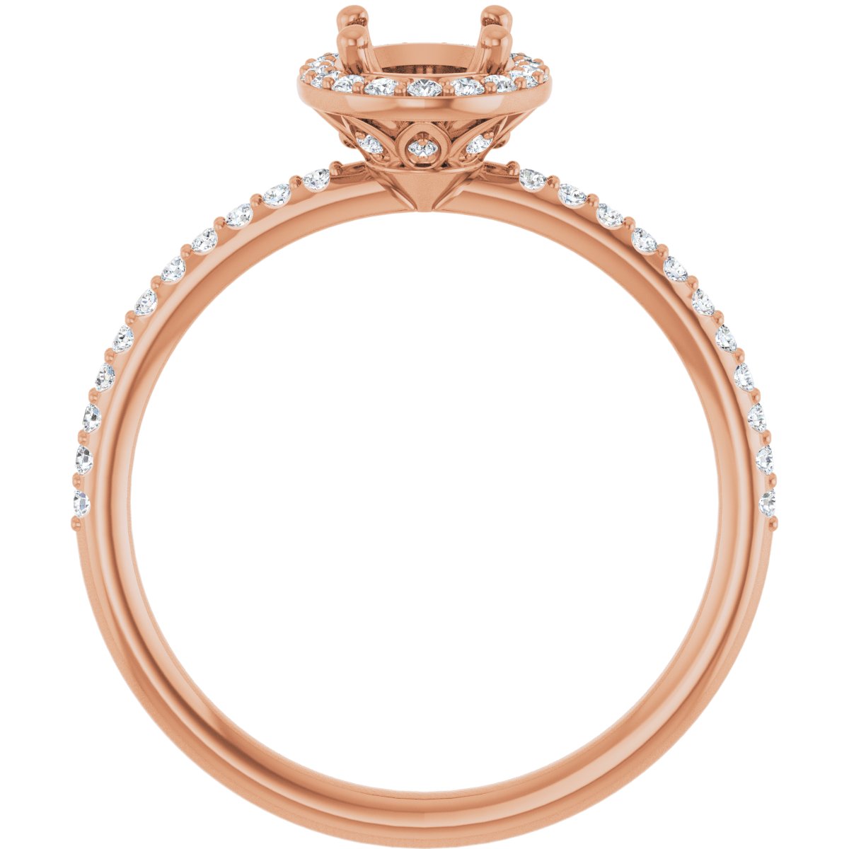 Oval Halo-Style Engagement Ring Semi-Mount - gallery - Series 123314