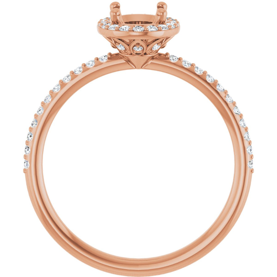 Oval Halo-Style Engagement Ring Semi-Mount - gallery - Series 123314