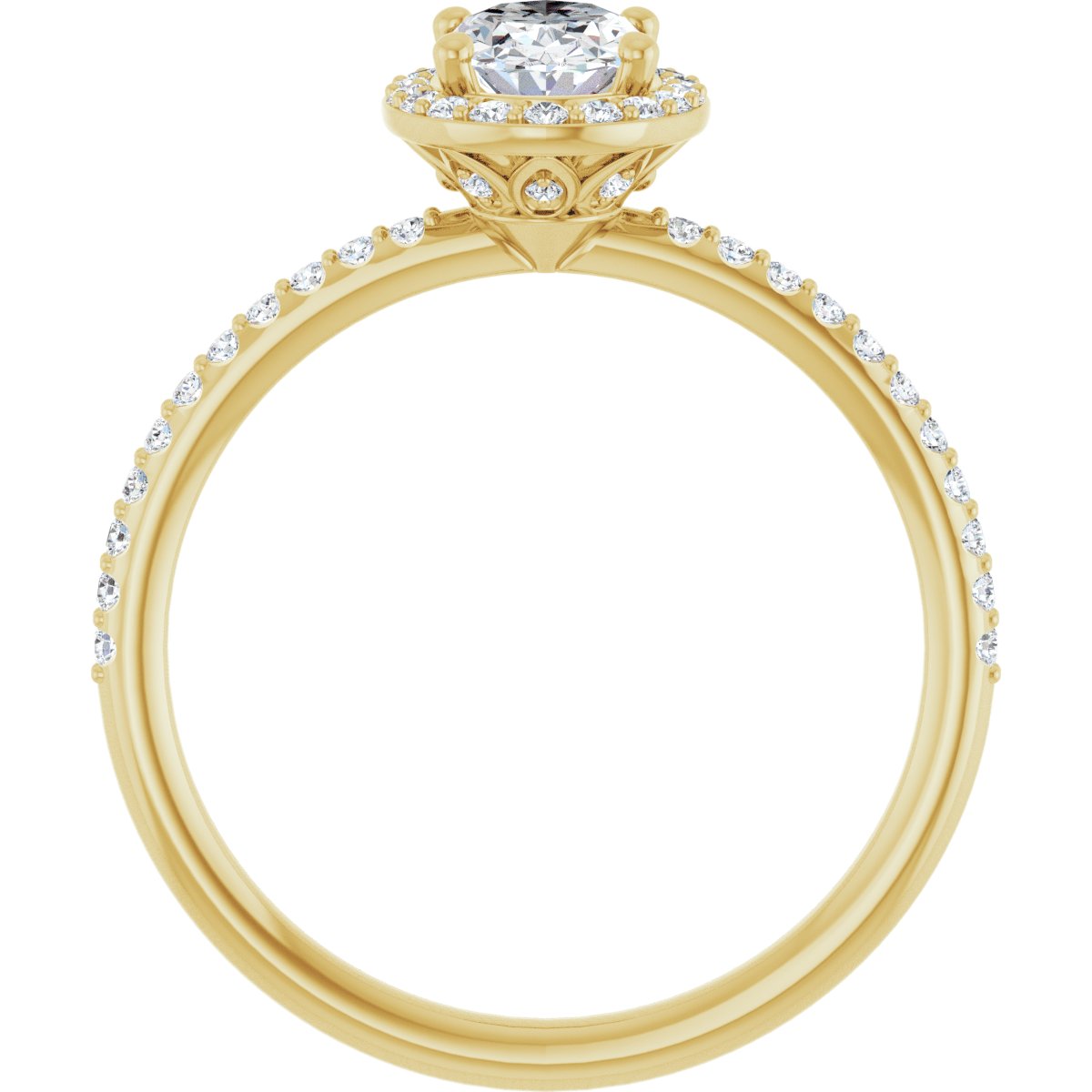 Oval Halo-Style Engagement Ring Semi-Mount - gallery - Series 123314