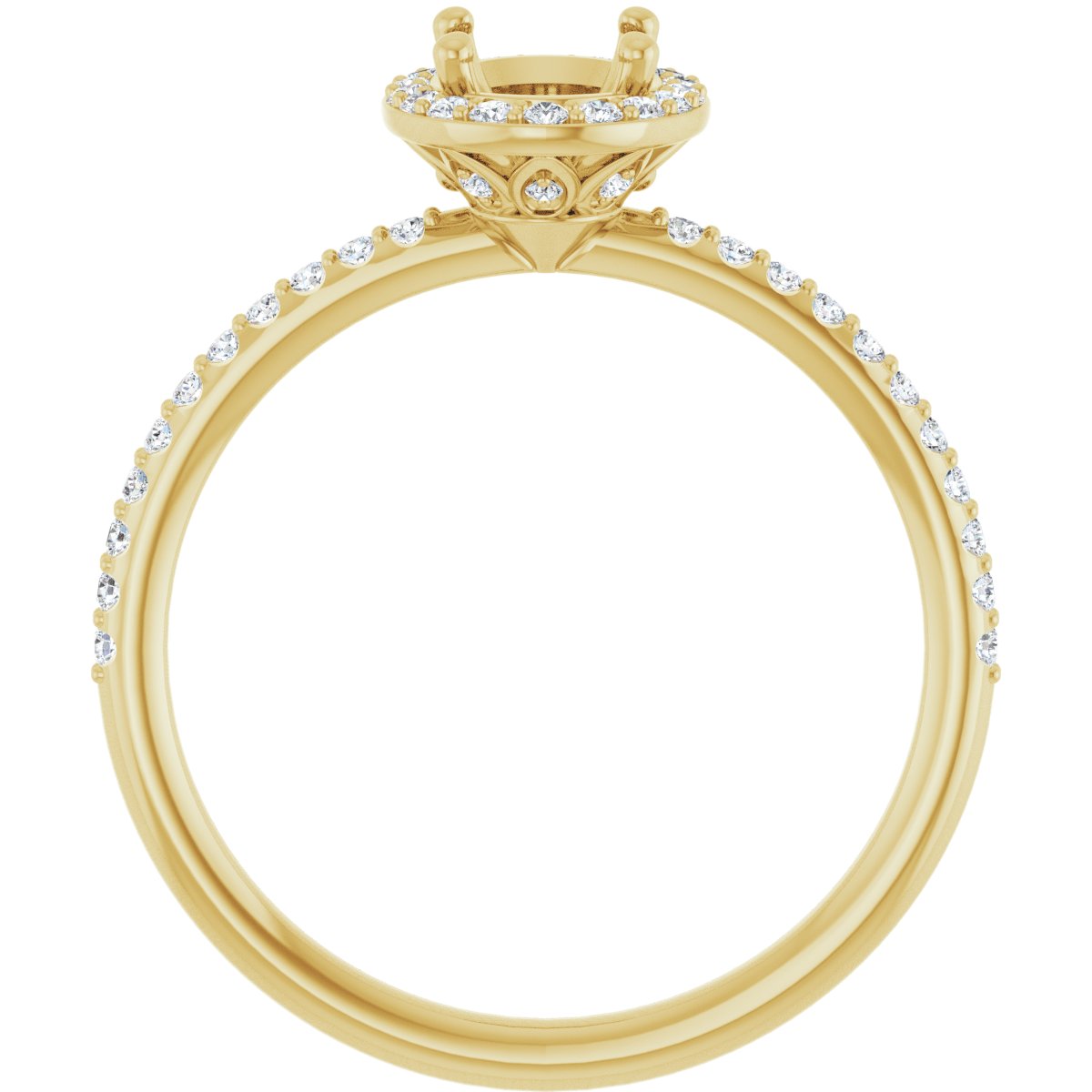 Oval Halo-Style Engagement Ring Semi-Mount - gallery - Series 123314