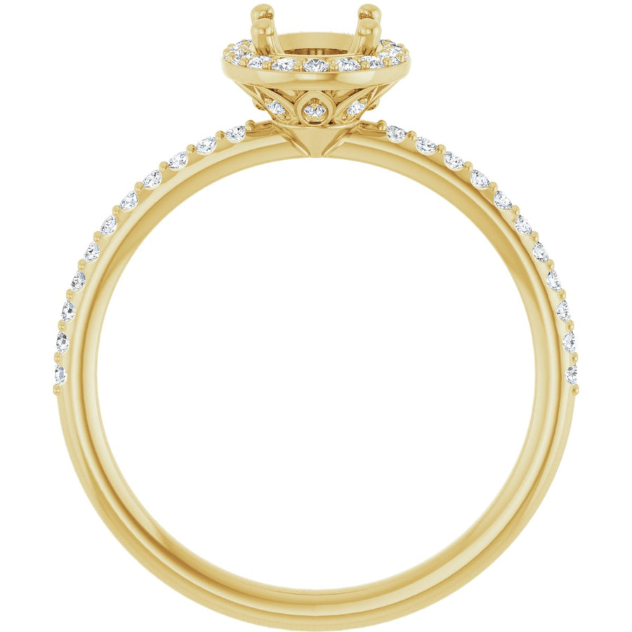 Oval Halo-Style Engagement Ring Semi-Mount - gallery - Series 123314