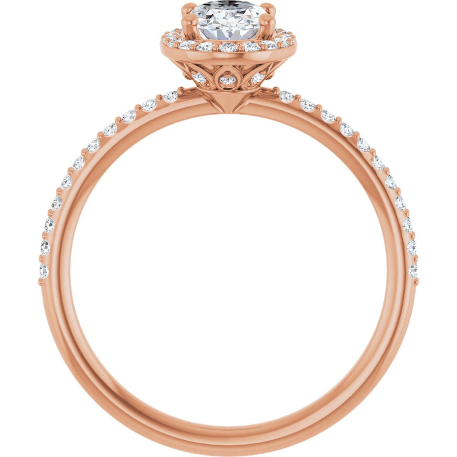 Oval Halo-Style Engagement Ring Semi-Mount - gallery - Series 123314