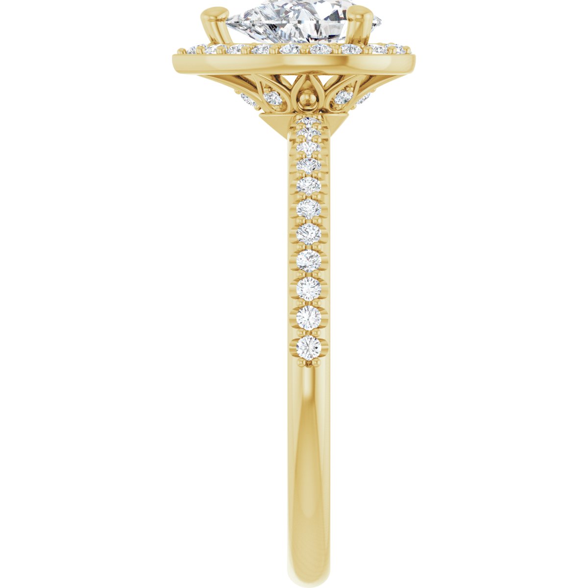 Pear Halo-Style Engagement Ring Semi-Mount - gallery - Series 123314