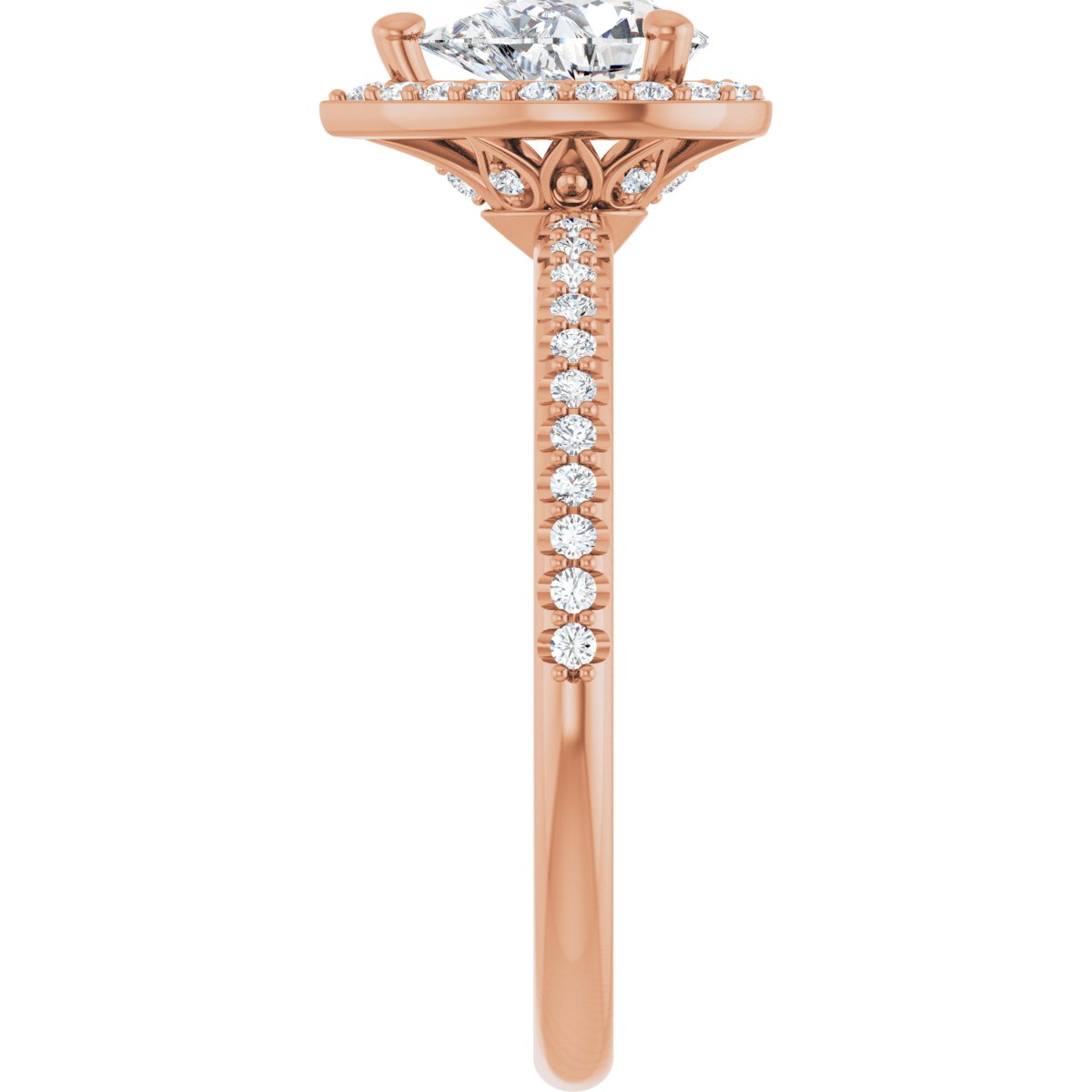 Pear Halo-Style Engagement Ring Semi-Mount - gallery - Series 123314
