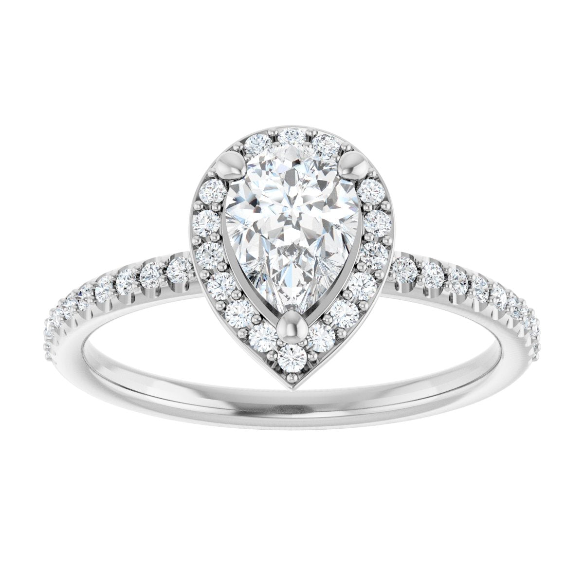 Pear Halo-Style Engagement Ring Semi-Mount - gallery - Series 123314