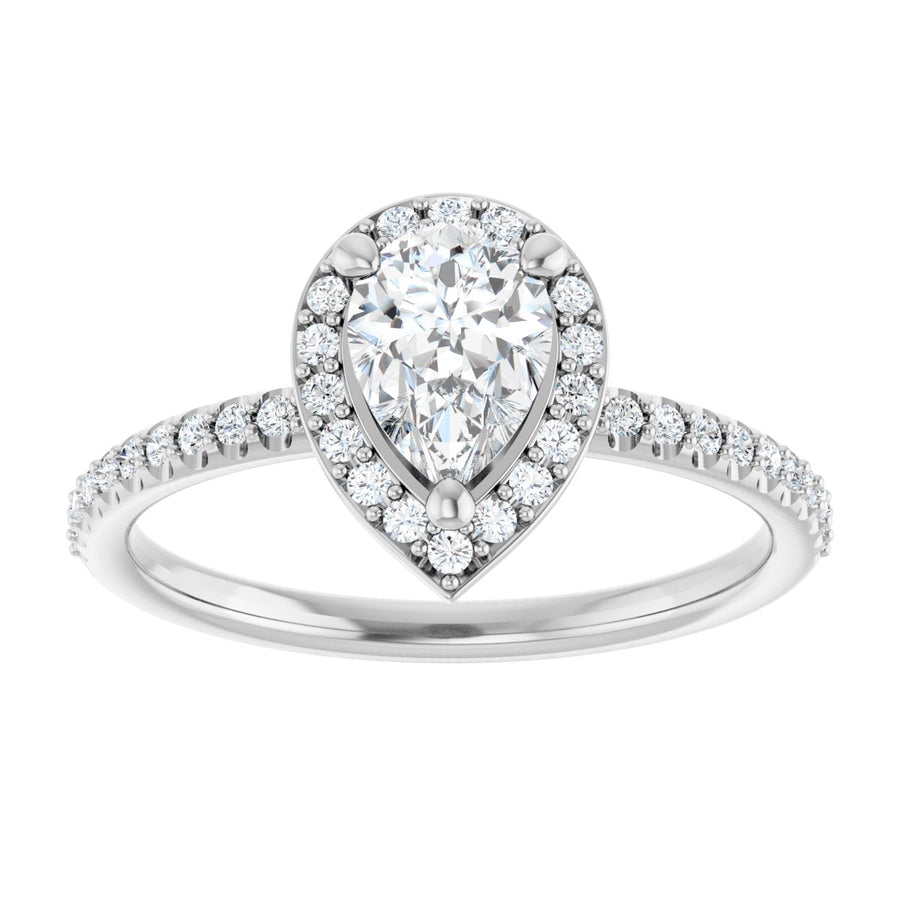 Pear Halo-Style Engagement Ring Semi-Mount - gallery - Series 123314