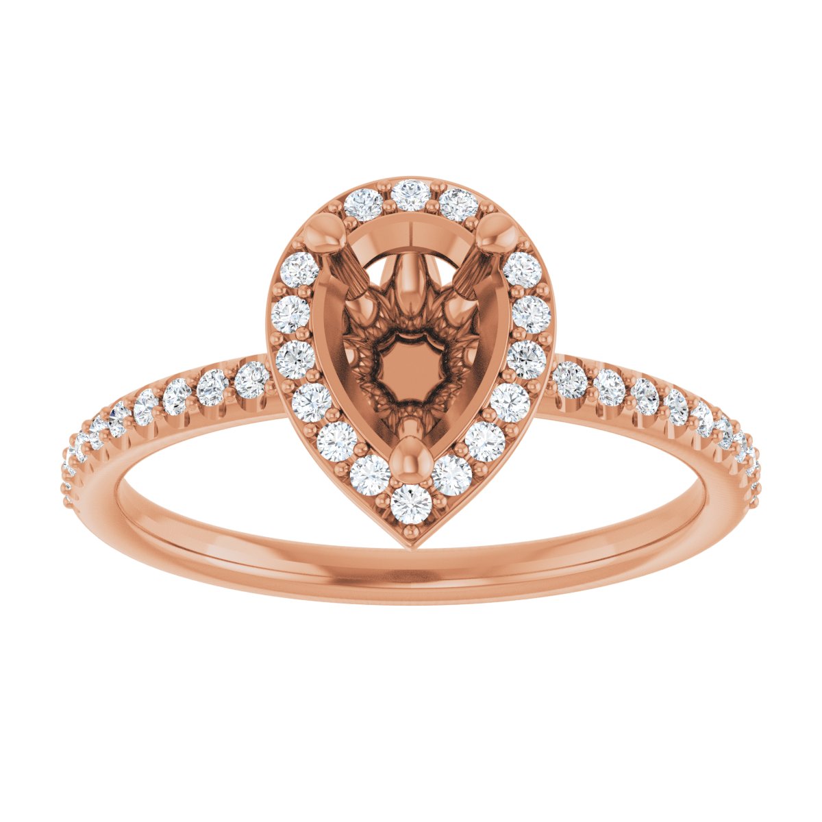 Pear Halo-Style Engagement Ring Semi-Mount - gallery - Series 123314