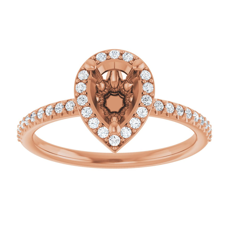 Pear Halo-Style Engagement Ring Semi-Mount - gallery - Series 123314