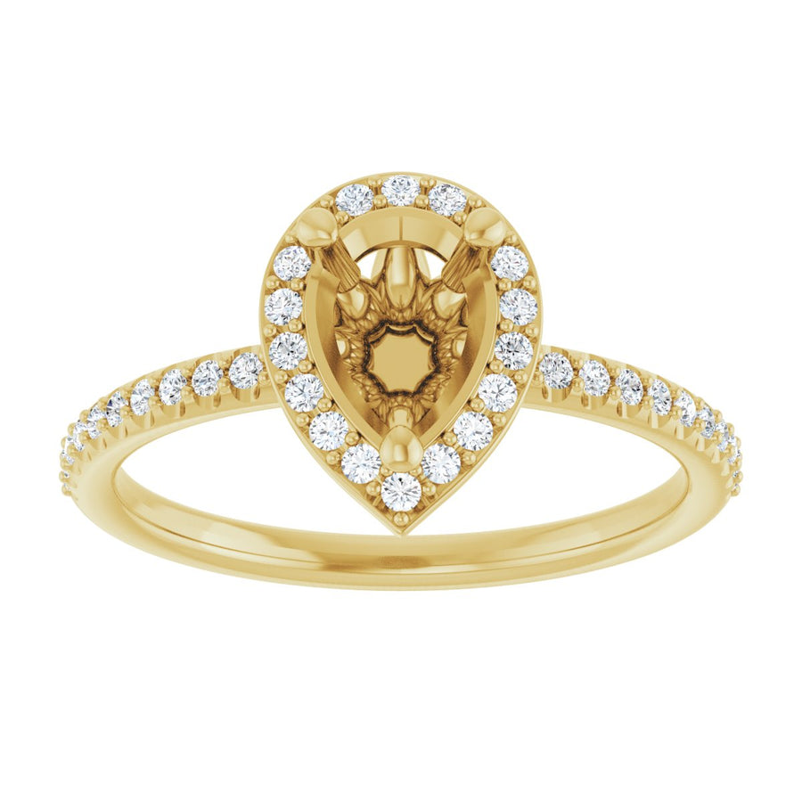 Pear Halo-Style Engagement Ring Semi-Mount - gallery - Series 123314