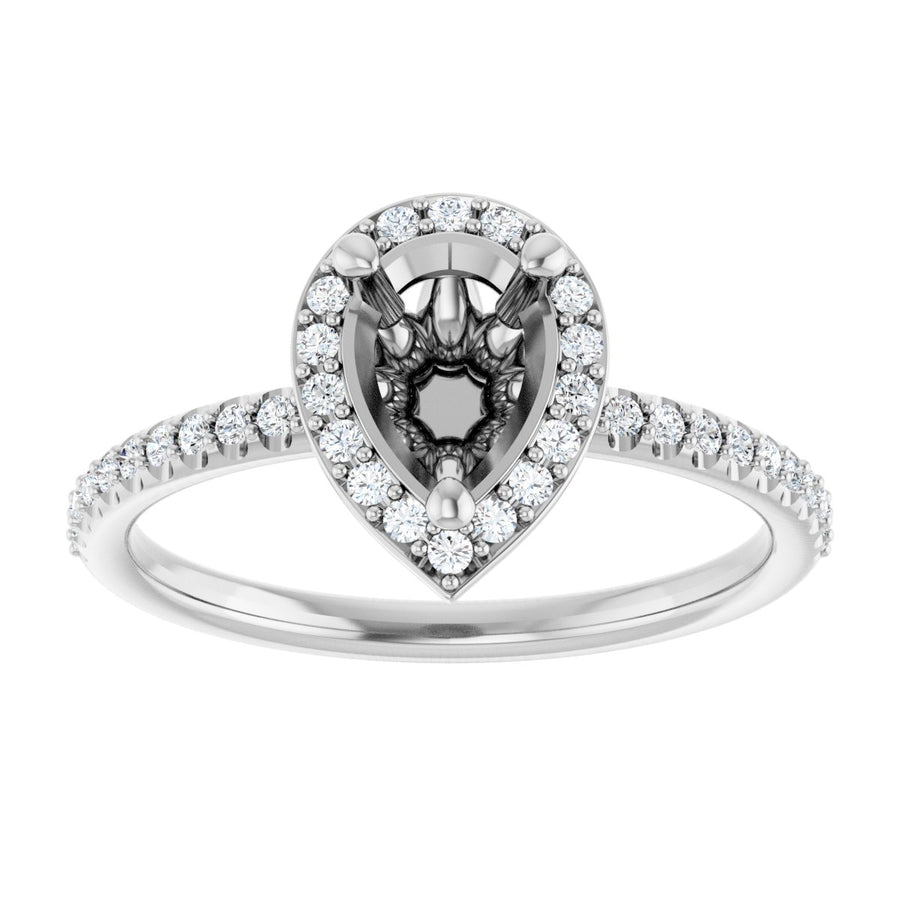 Pear Halo-Style Engagement Ring Semi-Mount - gallery - Series 123314