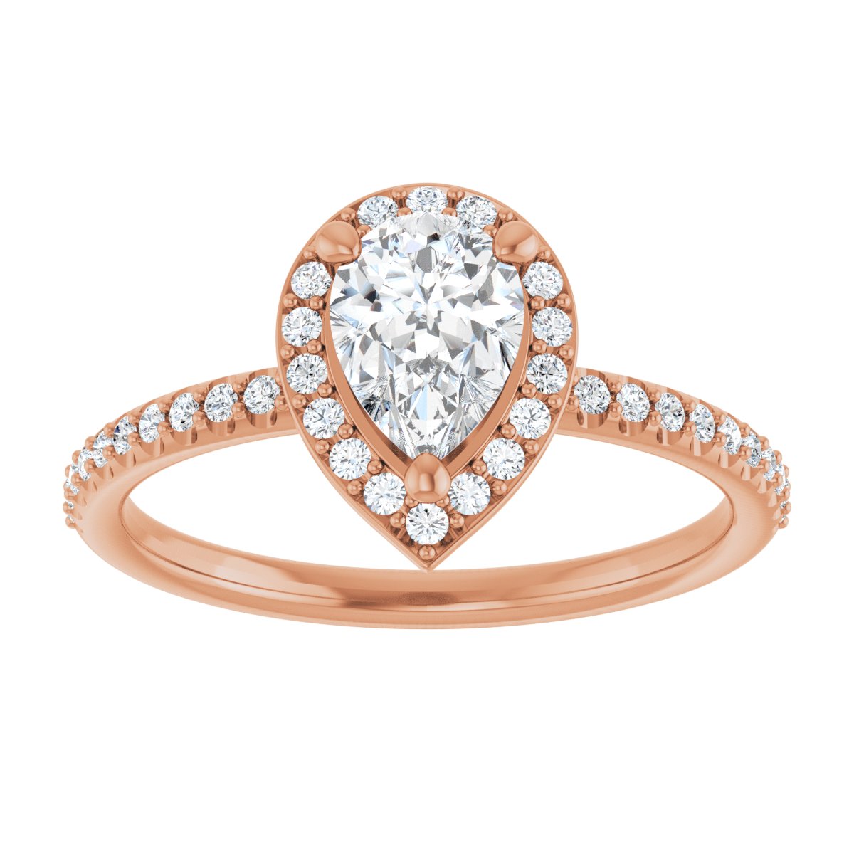 Pear Halo-Style Engagement Ring Semi-Mount - gallery - Series 123314